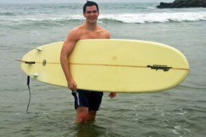 surfer fitness darrell at beach in california